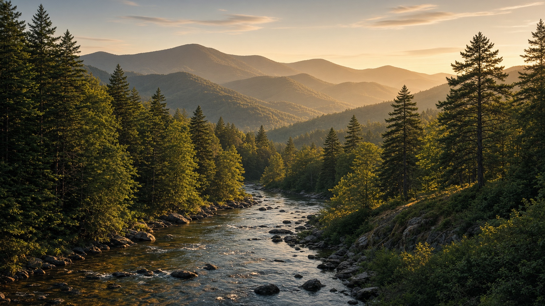 Mountains and river near Andrews and Murphy, North Carolina